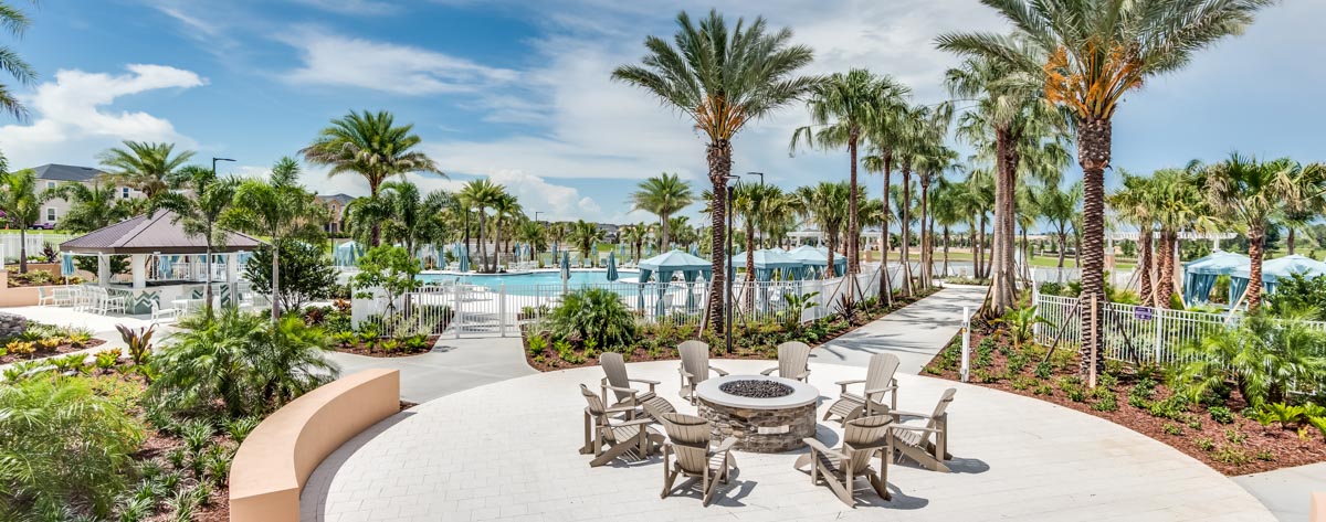 Solara Resort Clubhouse Pool with Firepit