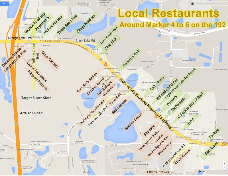 Kissimmee Restaurants Along HWY192 (Main Tourist Area)