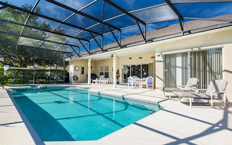 Large Pool Deck with Under Cover Lanai