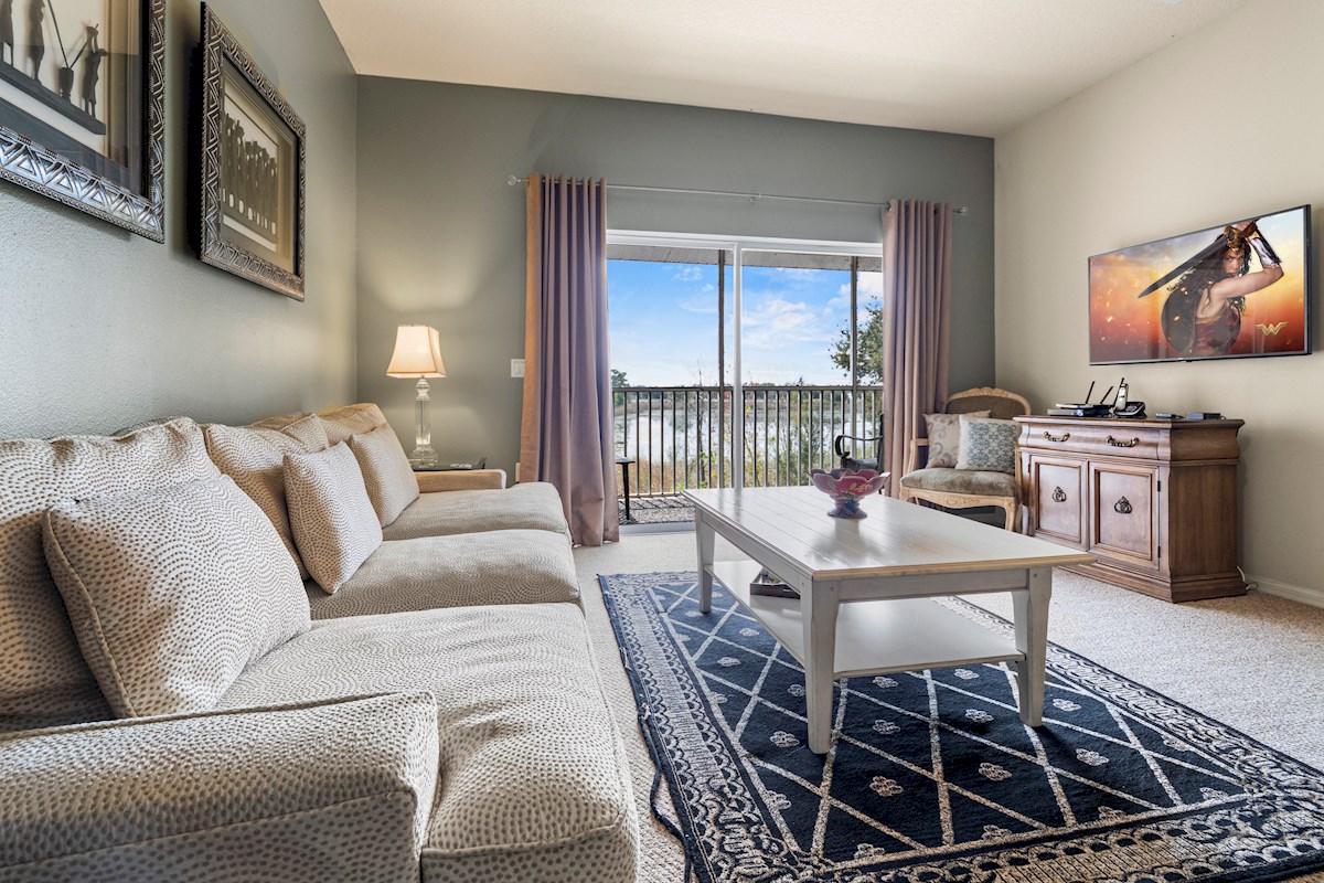 Family Room with Balcony overlooking the lake