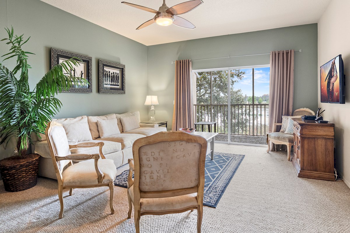 Family Room with Balcony overlooking the lake