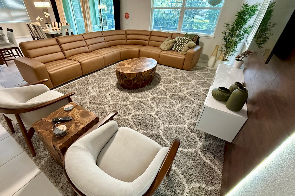 Living Room with Three Powered Recliners