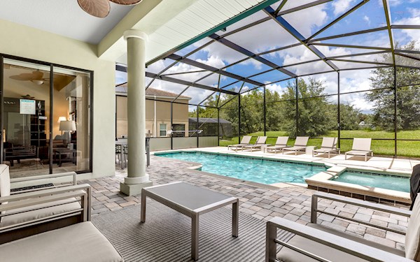 Calabria Villa Pool Area in Orlando