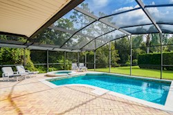 Pool overlooking peaceful conservation area