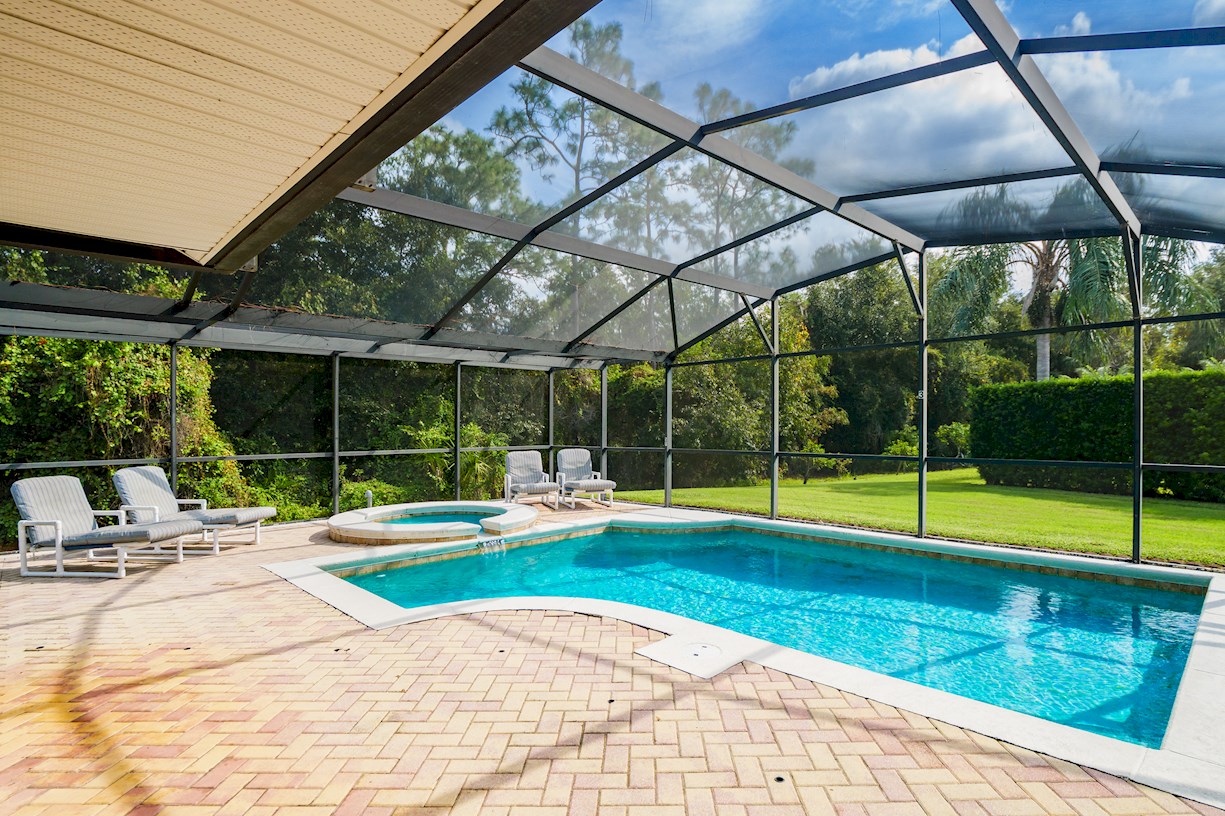 Pool overlooking peaceful conservation area