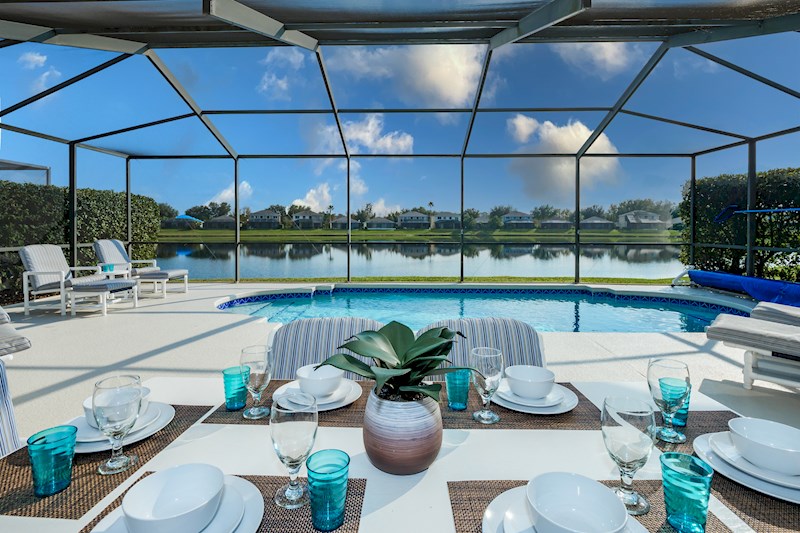 Sunset Lakes Villa Pool with Lake View