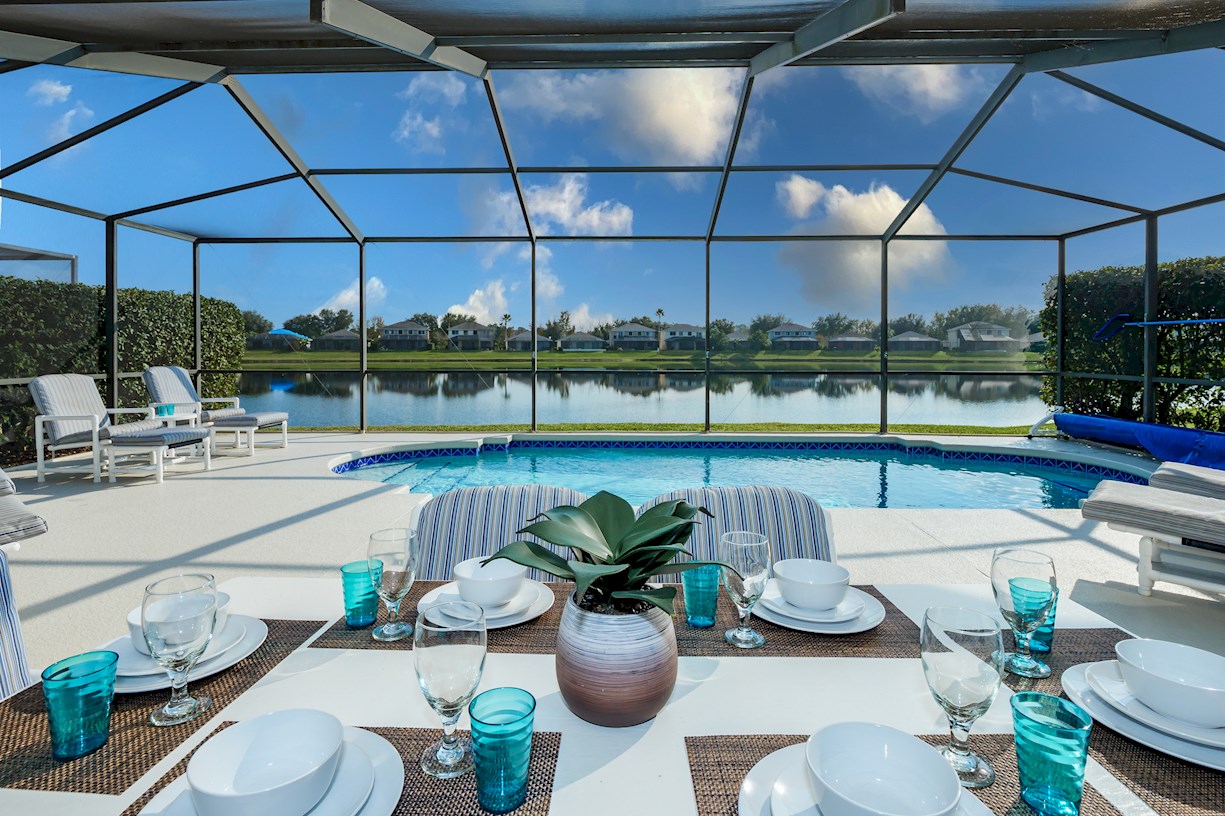 Sunset Lakes Villa Pool with Lake View