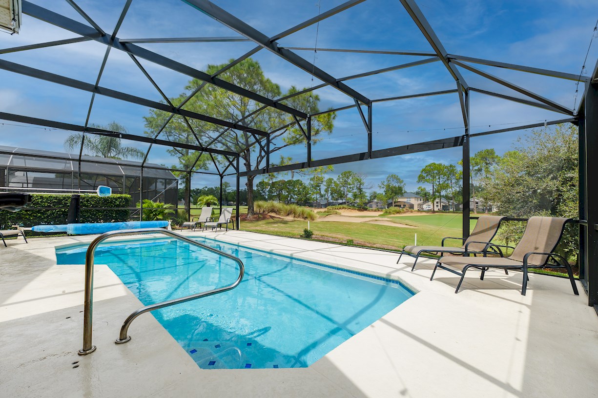 Large Pool Deck with Golf Course View