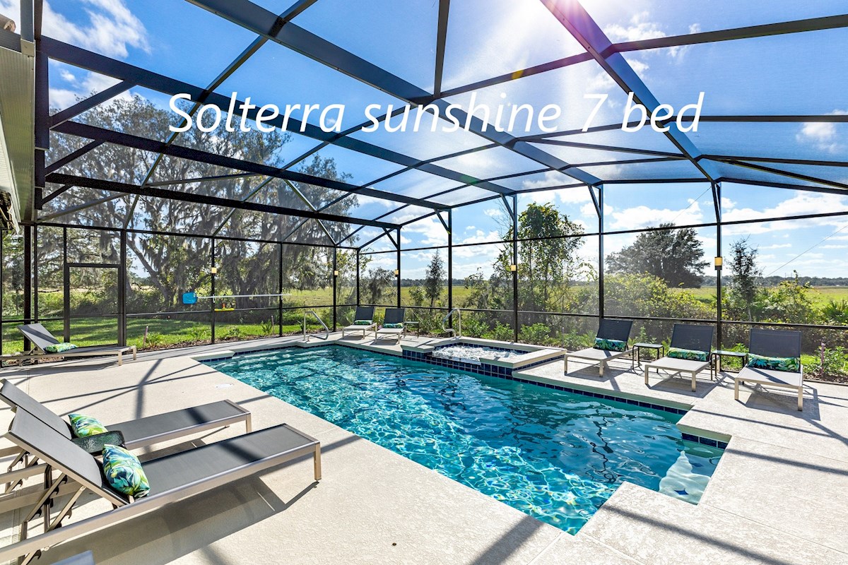South facing pool with meadow views