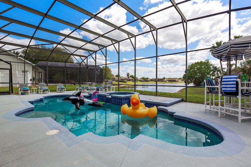 South Facing Pool w/ Lake Views