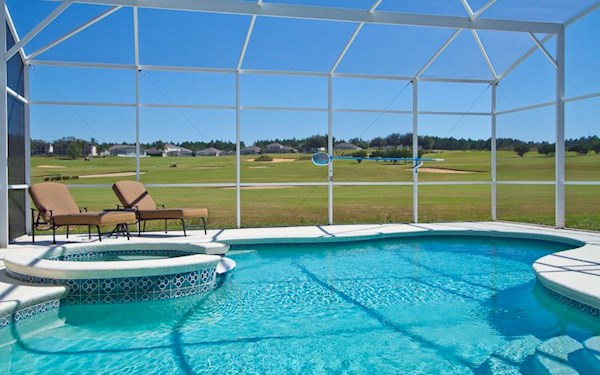 Luxury Pool Area with Golf Course View