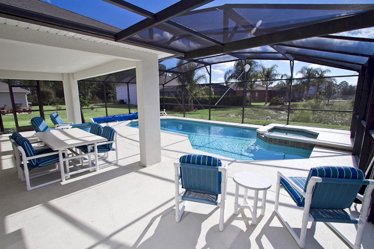 South facing pool with large lanai