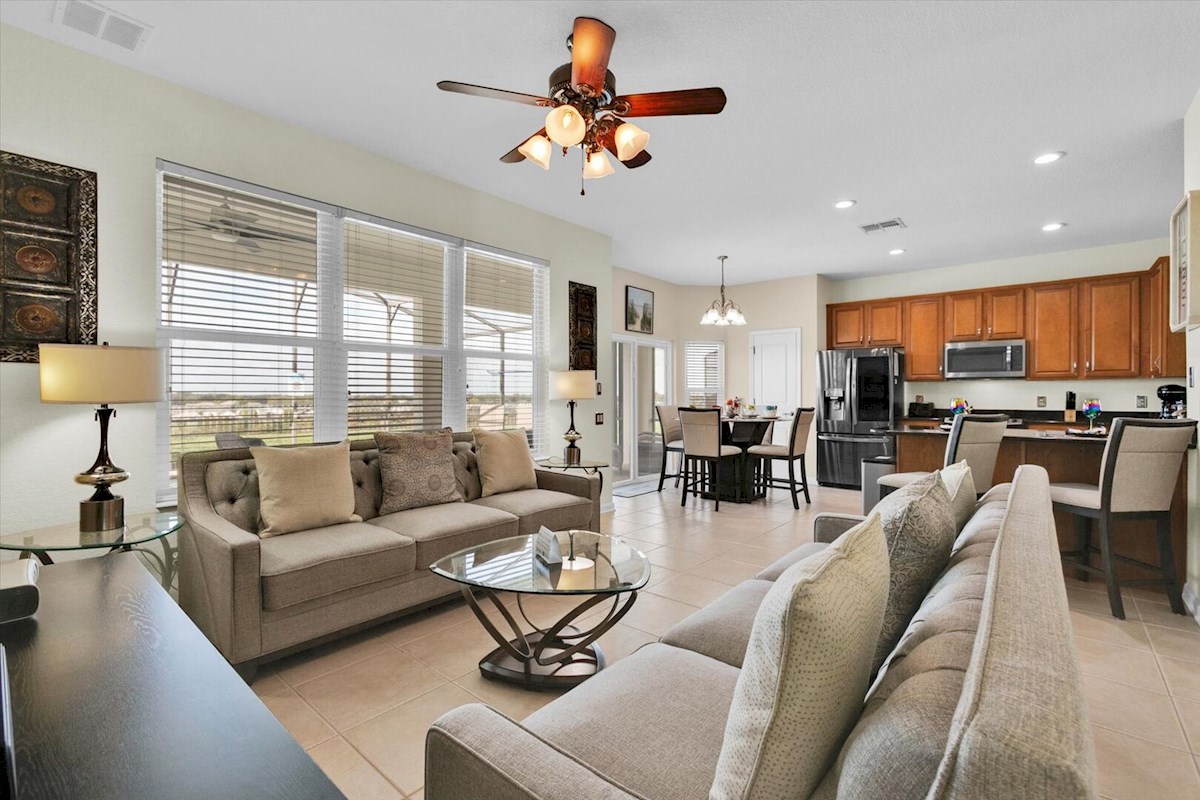 Family Room Overlooking the Pool Area