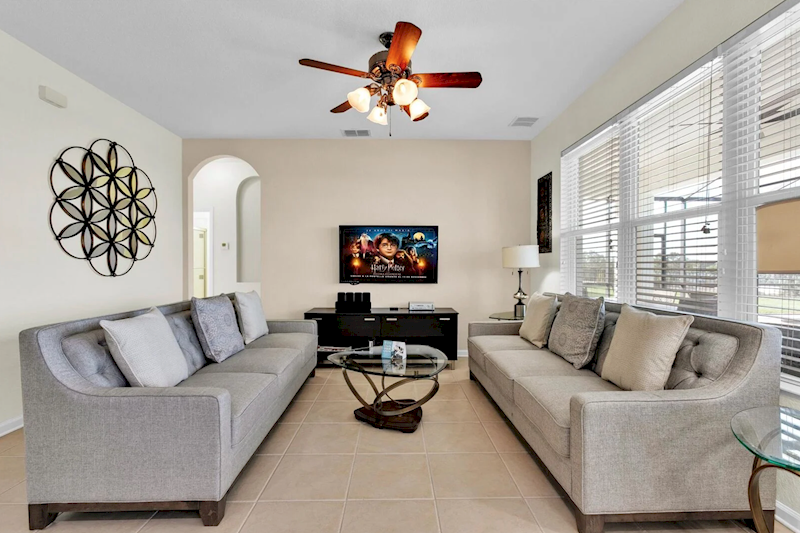 Family Room Overlooking the Pool Area