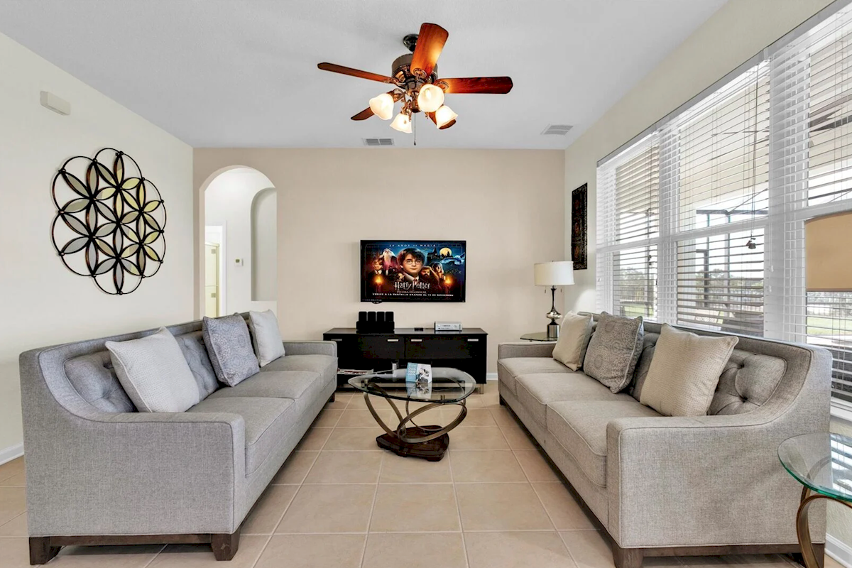 Family Room Overlooking the Pool Area
