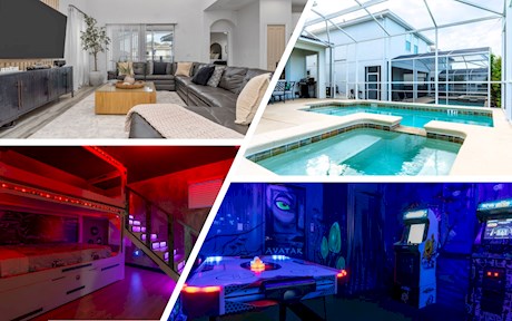 * Themed Champions Gate 5 Bed Villa with Pool and Spa