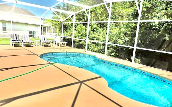 Your private  pool over looking a Conservation area